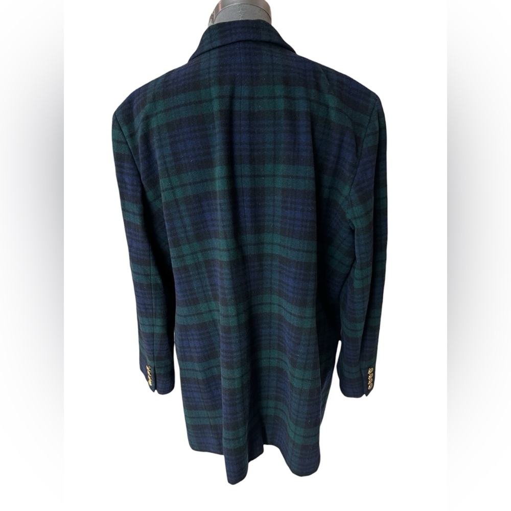 Lauren Ralph Lauren Blackwatch Plaid Wool Cashmere Blazer 18W Equestrian Jacket - Picture 6 of 15